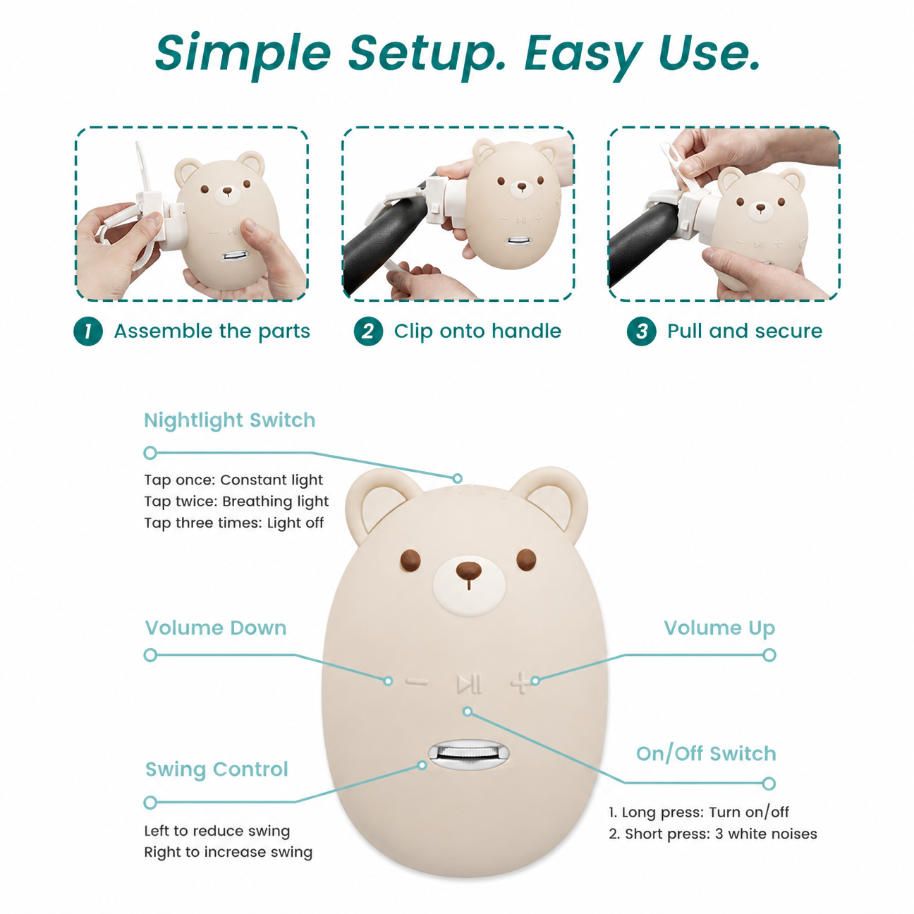 Bear shaped Babies Products Hands-Free Baby Stroller Rocker Device Newborn New Born Baby Products Accessories